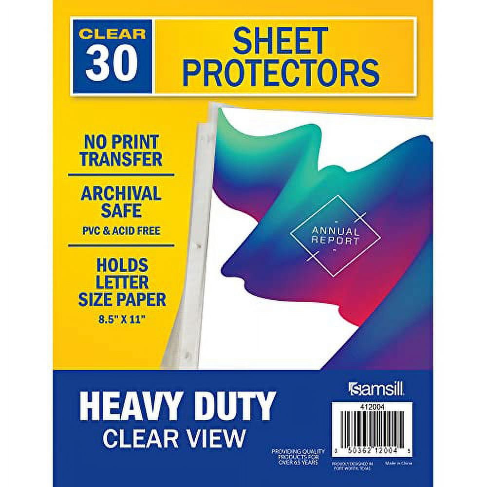 Samsill Sheet Protectors, 8.5x11 Inch Page Protectors, 3 Ring