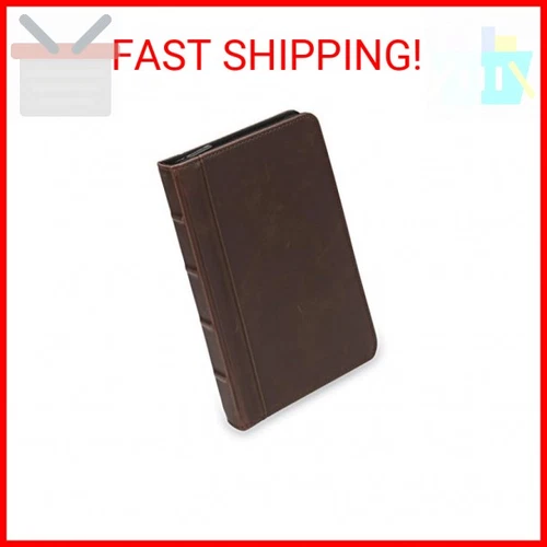 Samsill Small Vintage Portfolio/Zipper Faux Leather Portfolio, Book Style Hardba