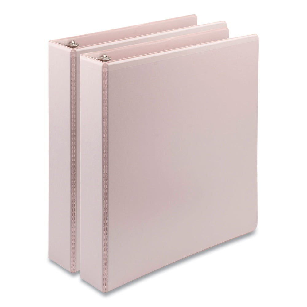 Samsill U69540 Earth's Choice 11 in. x 8.5 in. 1.5 in. Capacity Plant-Based BOHO D-Ring View Binders - Rose (2/Pack)