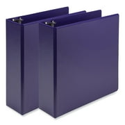 Samsill U86808 Earth's Choice 3 Rings 3 in. Capacity 11 in. x 8.5 in. Plant-Based Economy Round Ring View Binders - Purple (2/Pack)