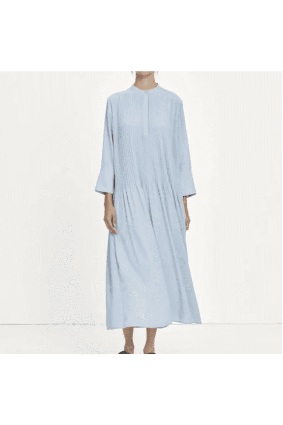 Elm Pintuck Shift Dress in Blue, Size M