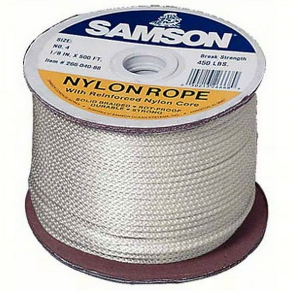 Samson  019012005030; Solid Braid Nylon 3/16 X 500Ft Rope Line