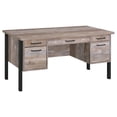 thumbnail image 1 of Samson 60-inch 4-drawer Office Computer Desk Weathered Oak, 1 of 11