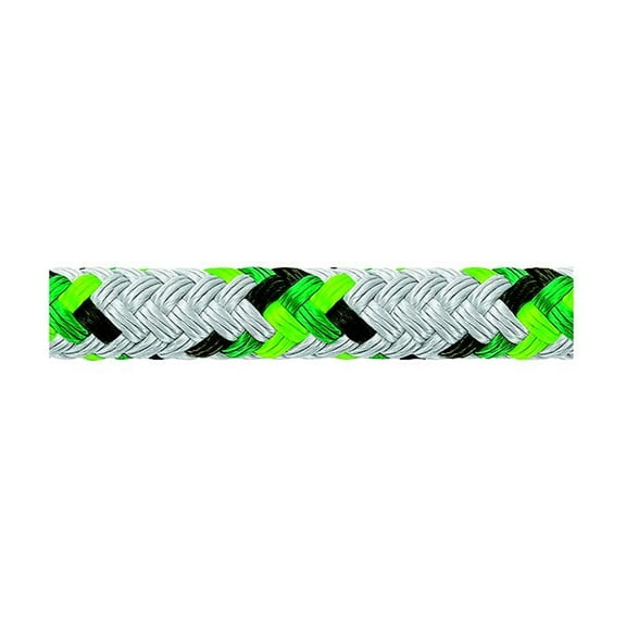 Samson 435020505030 XLS3 Yacht Braid, 5/16" (8mm) x 500', White w/Green Tracer
