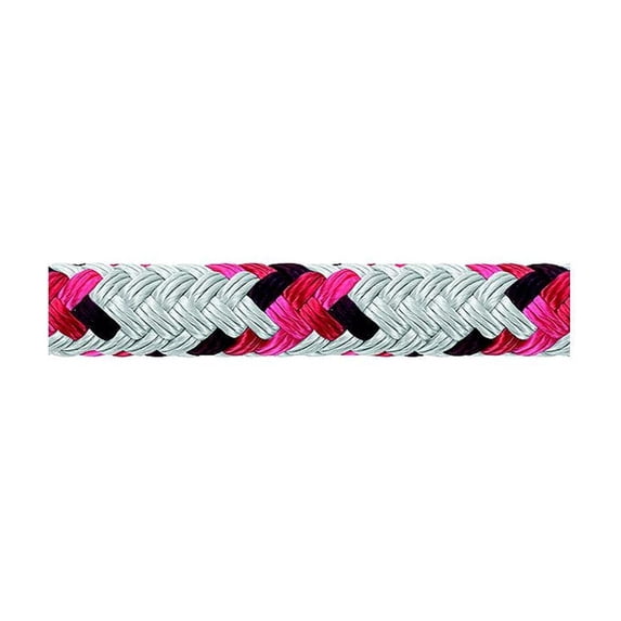 Samson 435026405030 XLS3 Yacht Braid, 13/32" (10mm) x 500', White w/Red Tracer