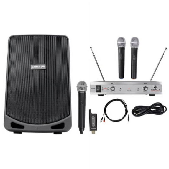 Samson 6" Portable Powered YouTube Karaoke Machine/System+Wireless Microphones