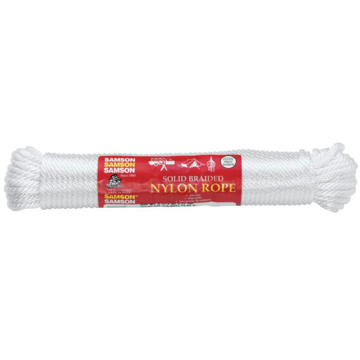Samson® #6 Solid Braided Nylon Rope, 475 Ft , White - Walmart Business ...