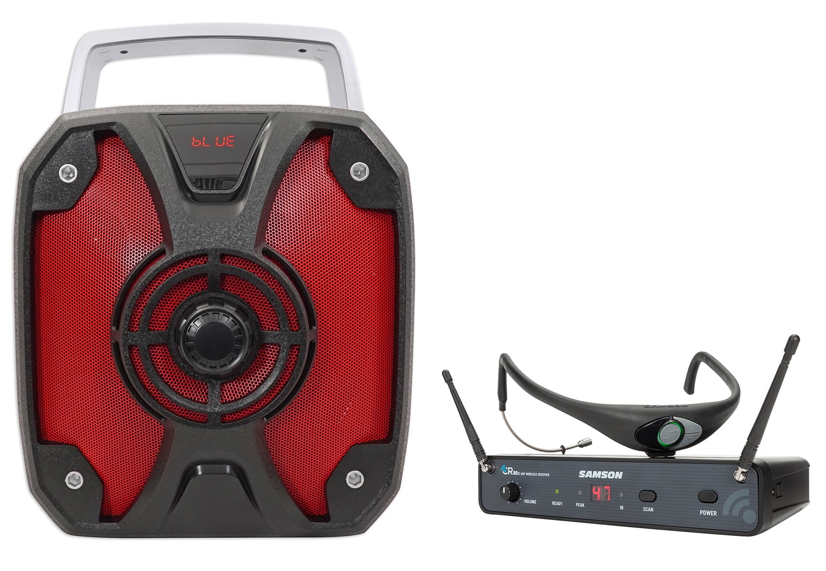 Samson Airline 88 Wireless Headset Mic+6.5" ROCKBOX Speaker 4 Yoga/Spin/Pilates