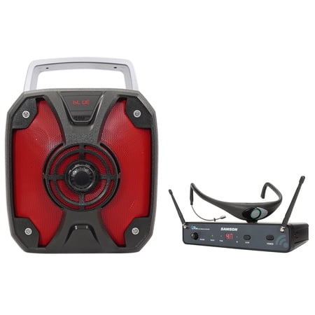 Samson Airline 88 Wireless Headset Mic+6.5" ROCKBOX Speaker 4 Yoga/Spin/Pilates