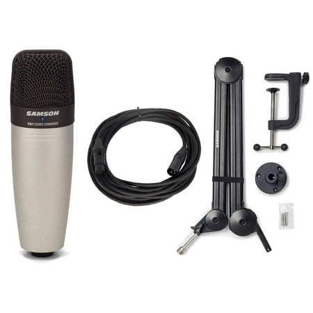 Samson C01 Large-Diaphragm Condenser Microphone with Boom Arm and Cable
