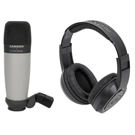 Samson C01 Studio Condenser Recording Microphone Mic+Monitoring Headphones