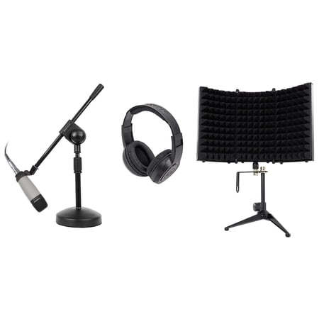 Samson C01 Studio Condenser Recording Microphone Mic+Stand+Headphones+Shield
