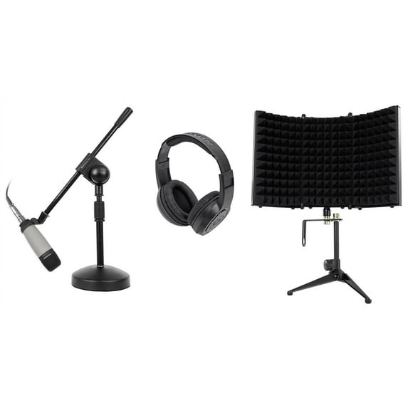 Samson C01 Studio Condenser Recording Microphone Mic+Stand+Headphones+Shield