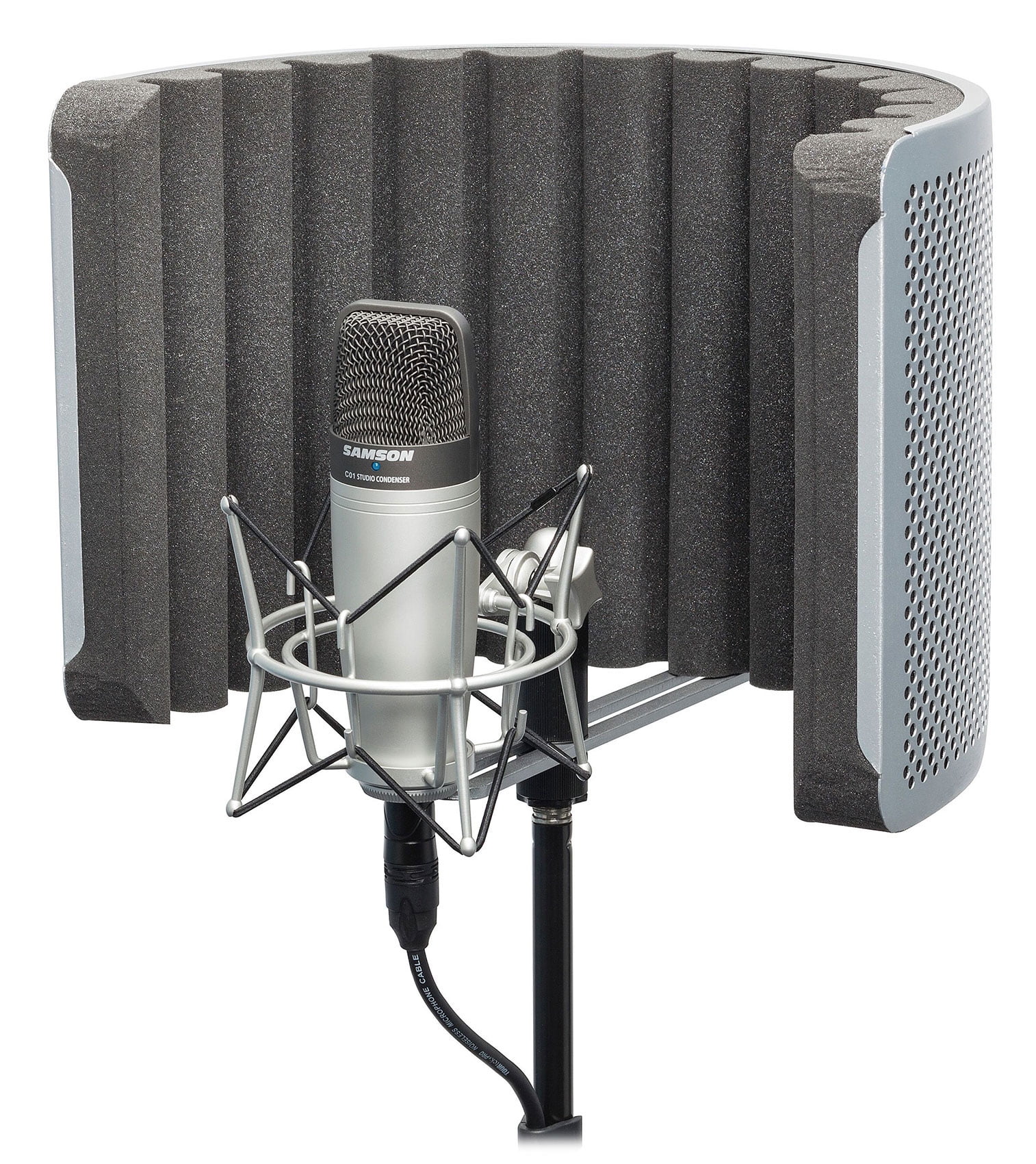 Samson C01 Studio Condenser Recording Microphone+Vocal Booth Shield ...