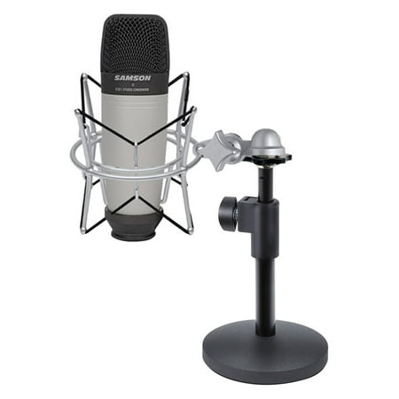 Samson C01 Studio Recording Podcast Microphone+Shock Mount+Weighted Mic Stand