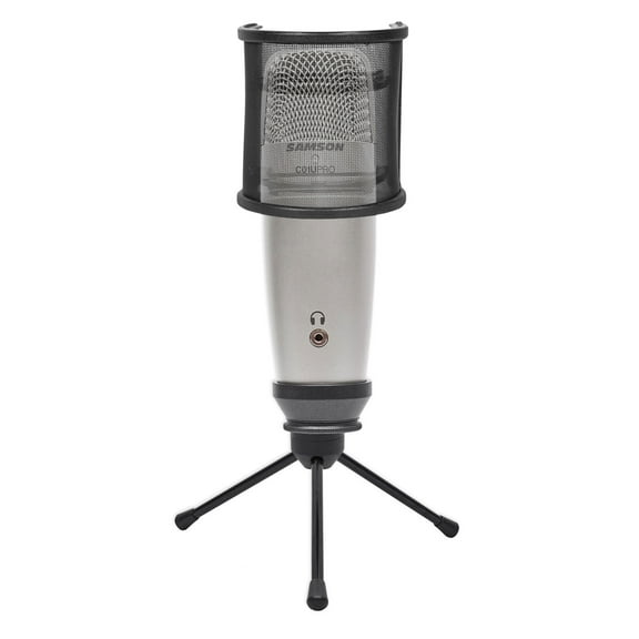 Samson C01U Pro USB Studio Condenser Microphone+Tripod Stand+Curved Pop Filter