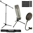 thumbnail image 1 of Samson C01U Pro USB Studio Condenser Microphone with Microphone Boom Stand Package, 1 of 9