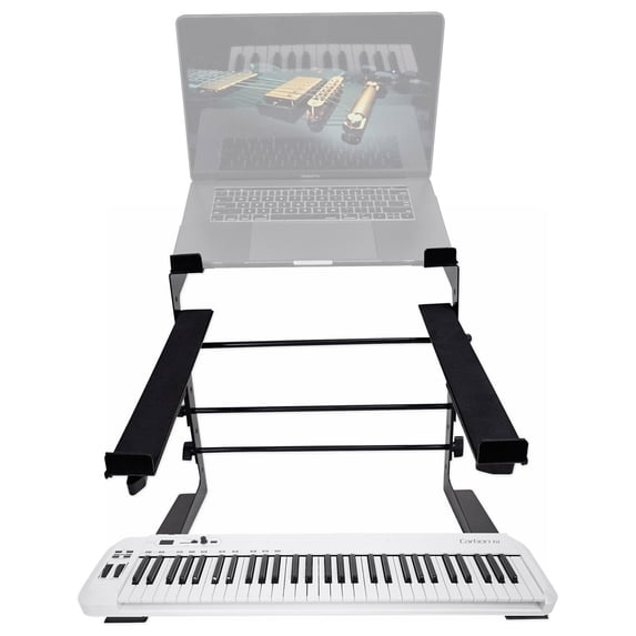 Samson Carbon 61 Key USB MIDI DJ Keyboard Controller+Dual Shelf Studio Stand