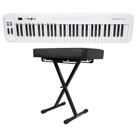 Samson Carbon 61 Key USB MIDI DJ Keyboard Controller + Software + Padded Bench