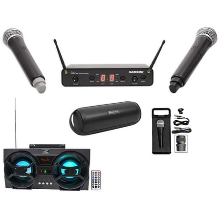 Samson Concert 288 Handheld Wireless Microphone System w/2 Mics+Free Speakers !