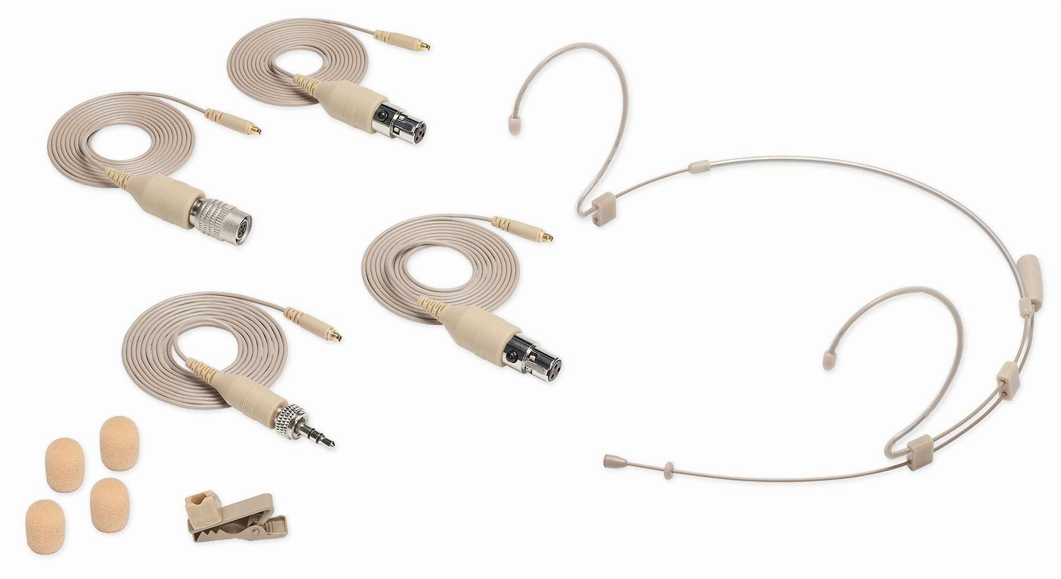 Samson DE10x Omnidirectional Headset Microphone with Four Adapter Cables Compatible with Most Popular Wireless Systems, Tan (SADE10X)