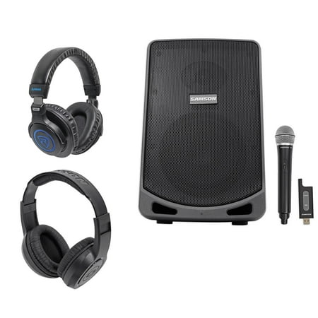 Samson Expedition XP106W 6" Rechargeable Powered PA DJ Speaker+Mic+2)Headphones