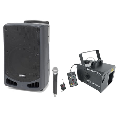Samson Expedition XP312W-D 12" Portable PA Rechargeable Speaker, Bluetooth+Hazer