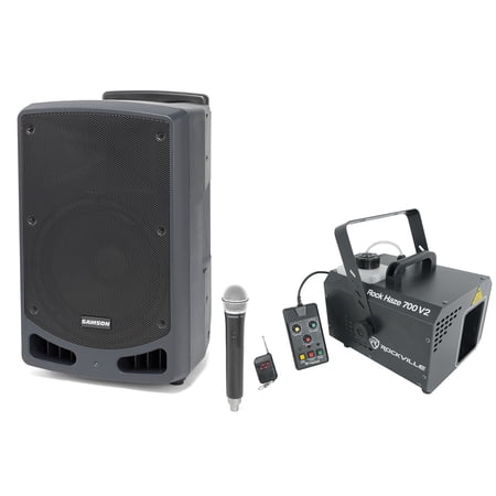 Samson Expedition XP312W-K 12" Portable PA Rechargeable Speaker, Bluetooth+Hazer