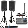 thumbnail image 1 of Samson Expedition XP800 800w 8" PA DJ Speakers+8-ch Mixer+Stands+Mic+Mic Stand, 1 of 11