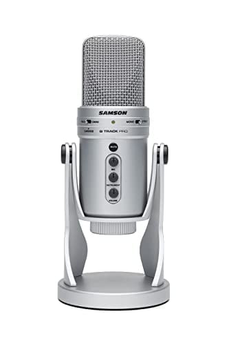 Samson G-Track Pro Professional USB Condenser Microphone with Audio Interface (Silver)