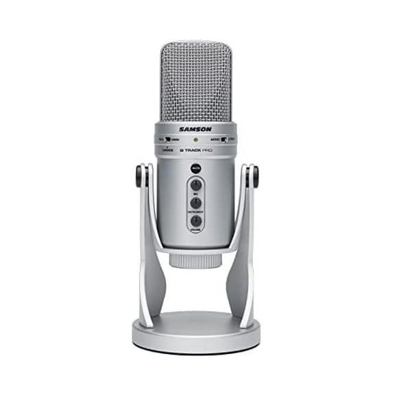 Samson G-Track Pro Professional USB Condenser Microphone with Audio Interface (Silver)