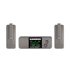 Samson Go Mic Mobile 2 Dual-Channel Digital Wireless Microphone System for Mobile Video with Charging Case