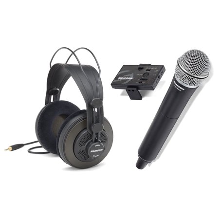 Samson Go Mic Wireless System Q8 Microphone and SR850 Open-Back Headphones Bundle
