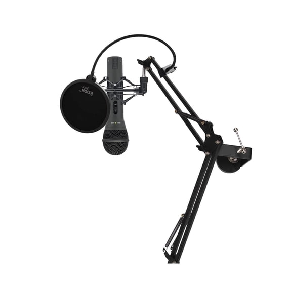 Samson Handheld USB Microphone w/ Knox Gear Boom Arm, Shock Mount, & Pop Filter