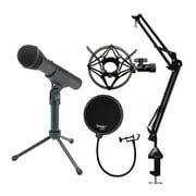 Samson Handheld USB Microphone with Knox Gear Boom Arm, Shock Mount, and Pop Filter