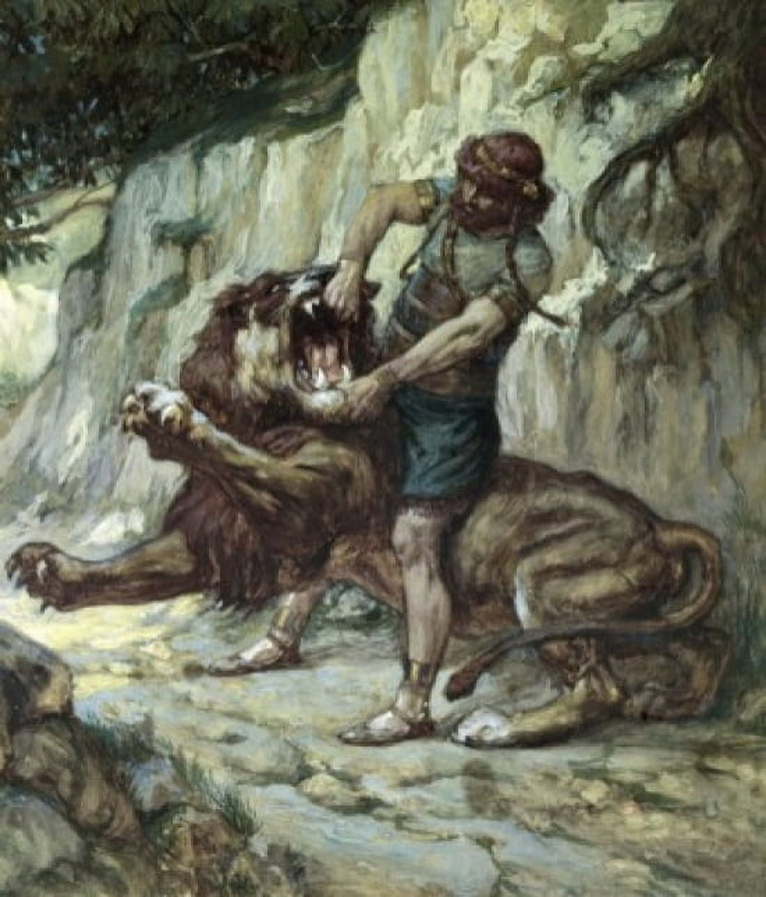Samson Kills a Young Lion James Tissot (1836-1902French) Jewish Museum New York Canvas Art - James Tissot (24 x 36)