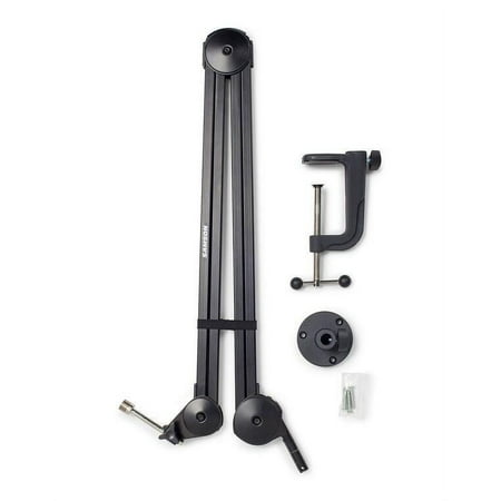Samson MBA38 38" Microphone Boom Arm Podcast Stand+Pop Filter+Silver ShockMount