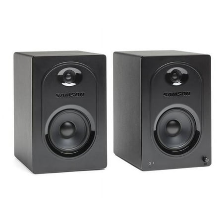 Samson - MediaOne 5.25" 40W 2-Way Powered Studio Monitors (Pair) - Black