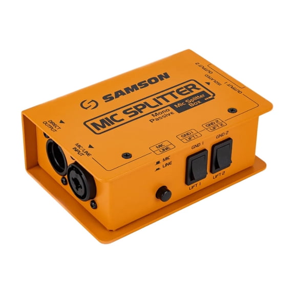 Samson Mic Splitter Passive XLR-1/4 Inch Combo Input with Ground-Lift Durable S-Max Chassis