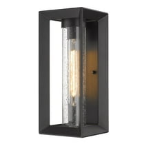 Samson Modern Black Wall Sconce - Outdoor with Clear Shade