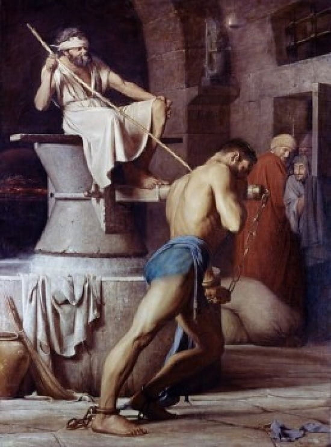 Samson On The Treadmill 1863 Carl Heinrich Bloch (1834-1890 Danish) Canvas Art - Carl Heinrich Bloch (24 x 36)