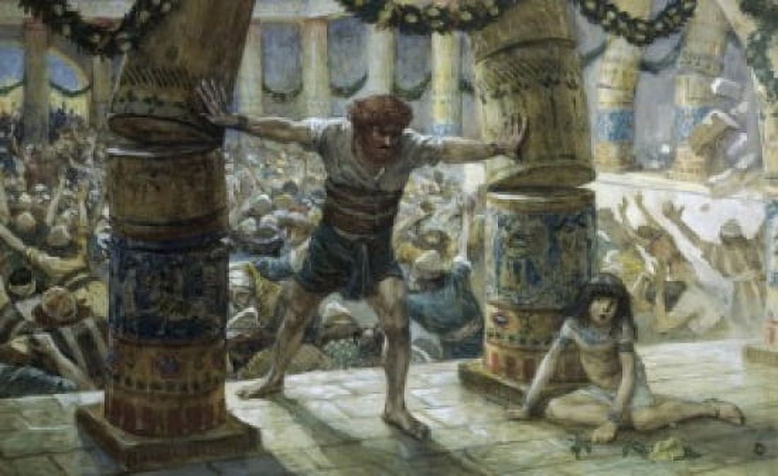 Samson Pulls Down the Pillars James Tissot (1836-1902French) Jewish Museum New York Canvas Art - James Tissot (18 x 24)