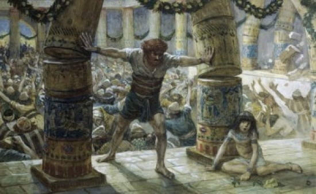 Samson Pulls Down the Pillars James Tissot (1836-1902French) Jewish Museum New York Canvas Art - James Tissot (24 x 36)