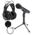 thumbnail image 1 of Samson Q2U Black Handheld Dynamic USB Microphone with Pop Filter and Headphones, 1 of 7