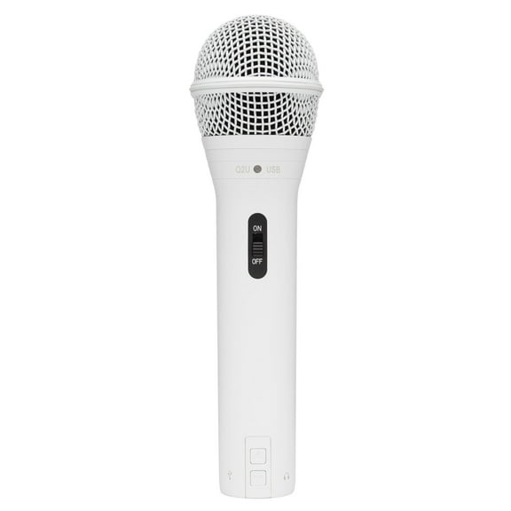 Samson Q2U USB and XLR Handheld Dynamic Microphone with Cardioid Polar Pattern for Podcasting and Live Streaming (White)