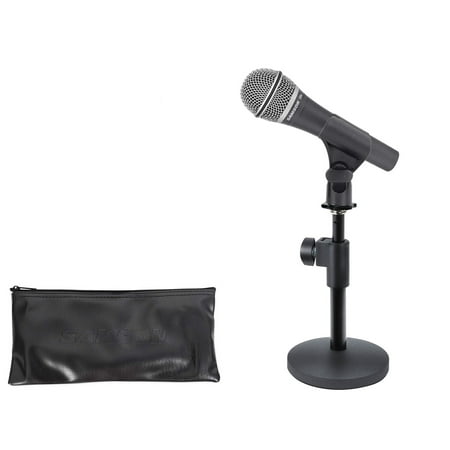 Samson Q8x Dynamic Microphone+Weighted Desktop Mic Stand For Studio/Podcast