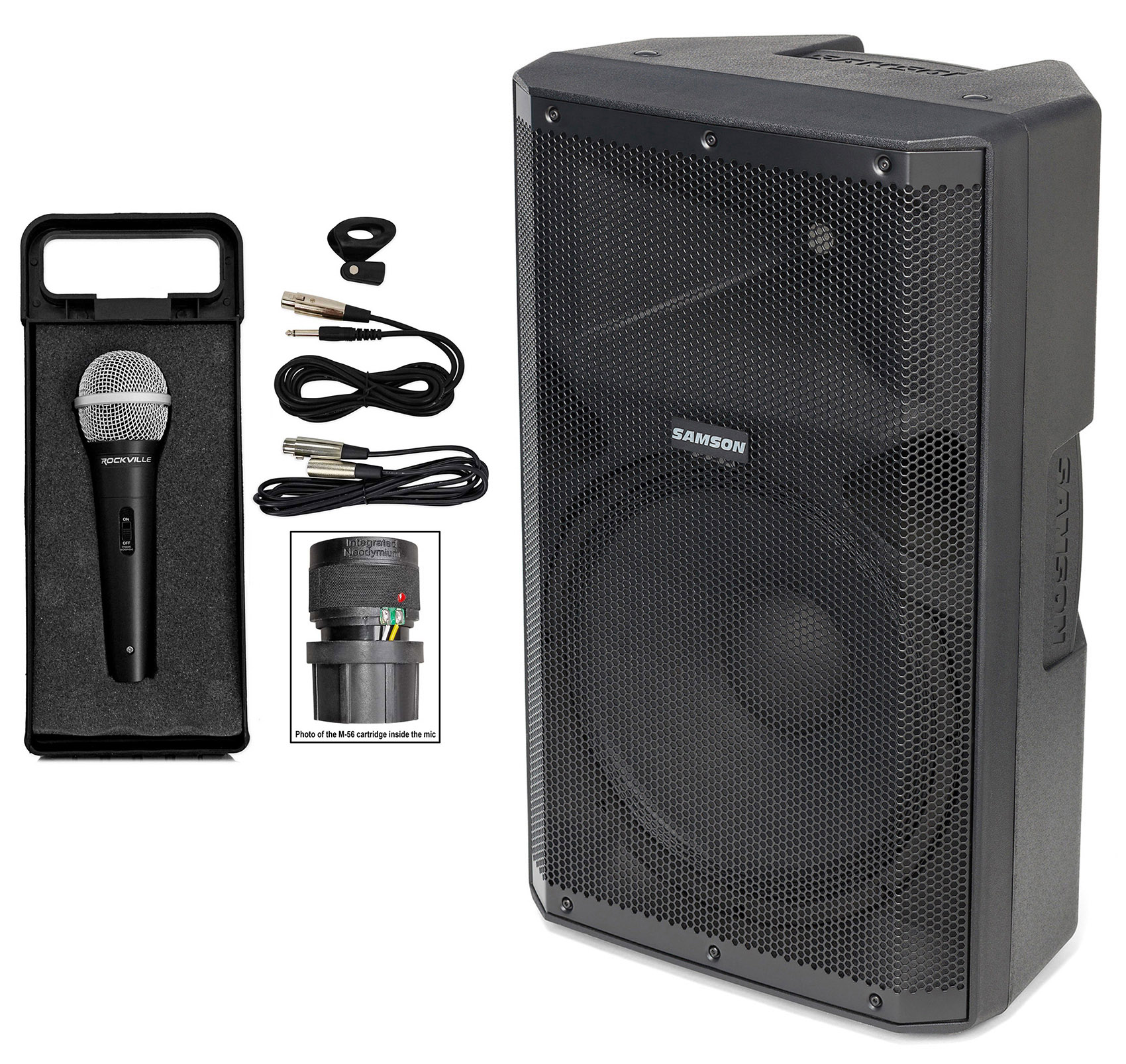 Samson RS115A 15" 400w Powered Bi-amped DJ PA Speaker w/Bluetooth/USB+Mic+Cable