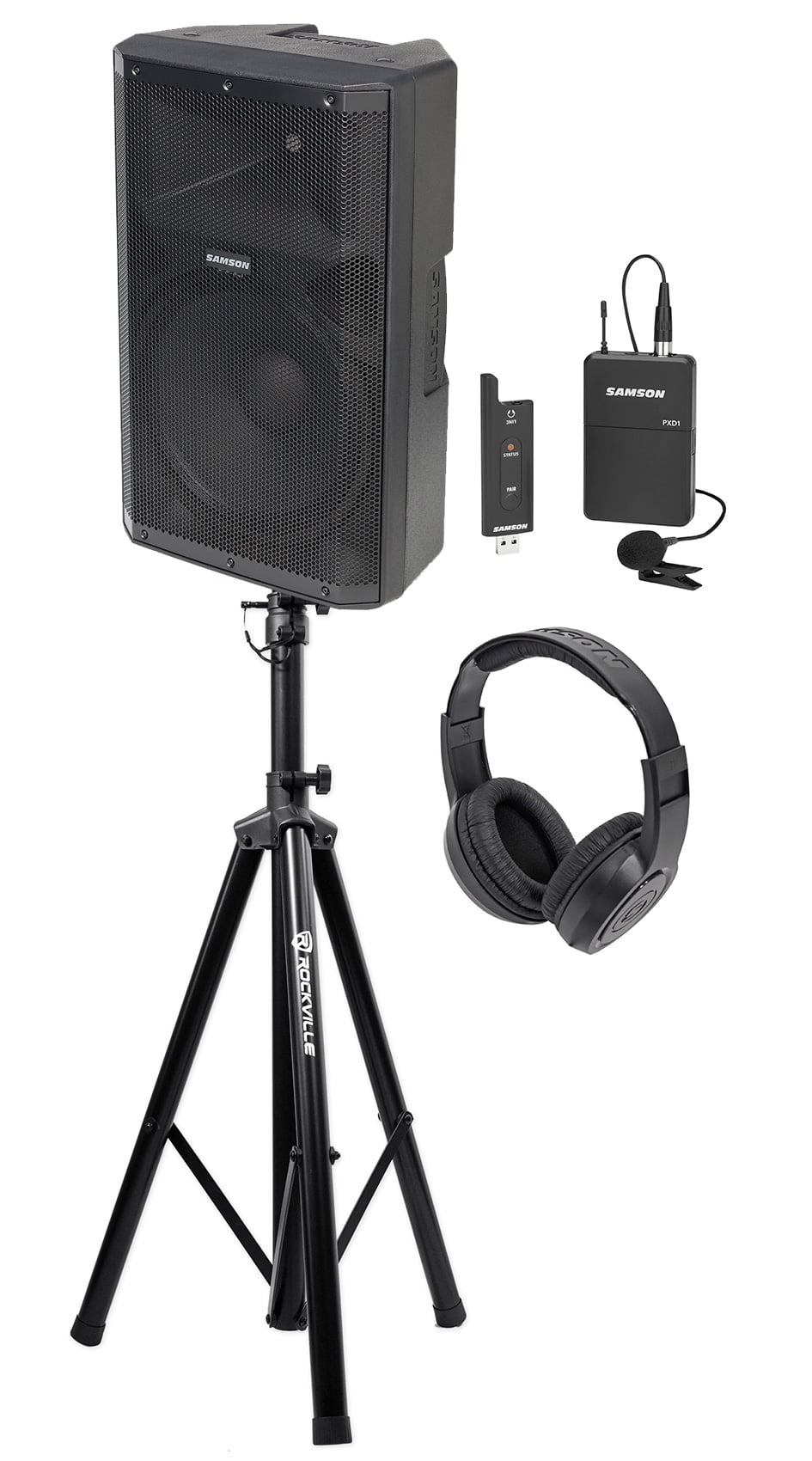 Samson RS115A 15" 400w Speaker w/Bluetooth+Wireless Lavalier Mic for Speeches