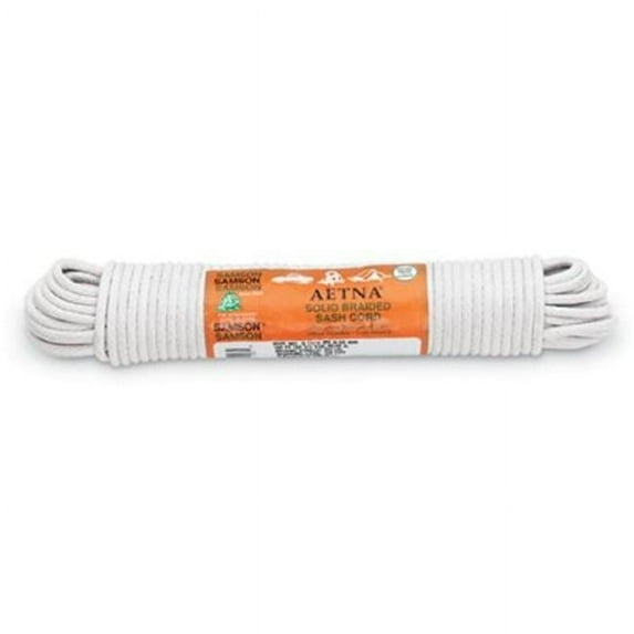 Interlocked Sash Cords, 625 lb Cap., 100 ft, Cotton, White