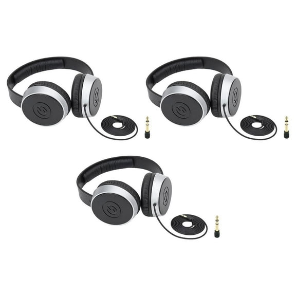 Samson SR550 Over-Ear Studio Headphones (Set of 3)